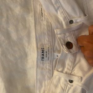 White Denim Frame Shorts